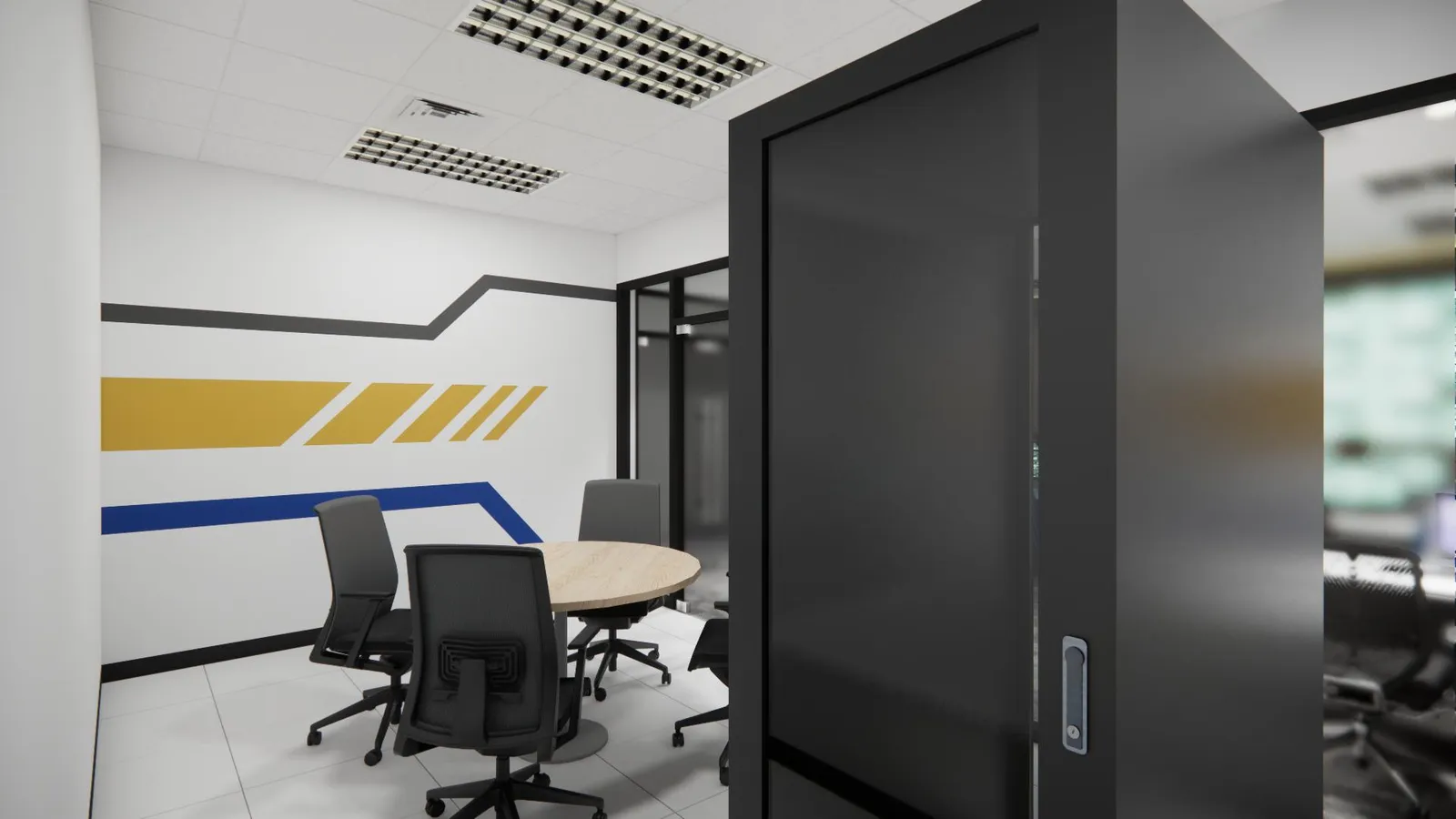 Command center render with operator desks